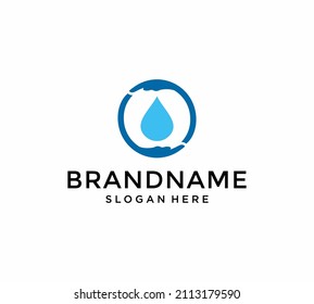 Drop with hand logo vector, icon template