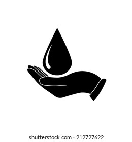 drop in hand - vector icon