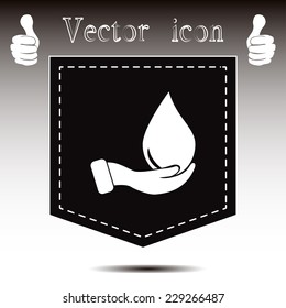 drop in hand - vector icon 