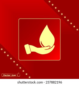 drop in hand - vector icon 