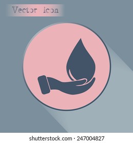 drop in hand - vector icon 
