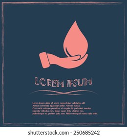 drop in hand - vector icon 