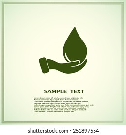 drop in hand - vector icon 