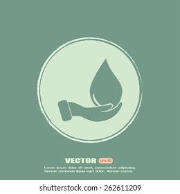 drop in hand - vector icon 