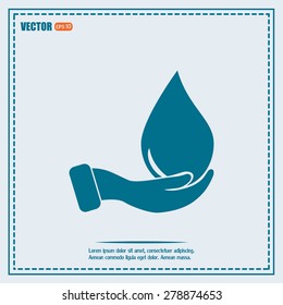 drop in hand - vector icon 