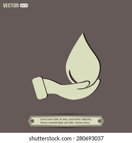 drop in hand - vector icon 