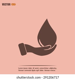 drop in hand - vector icon 