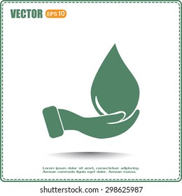 drop in hand - vector icon 