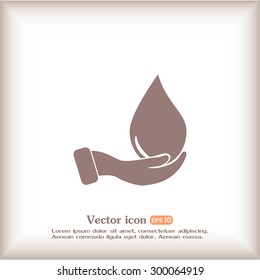 drop in hand - vector icon 