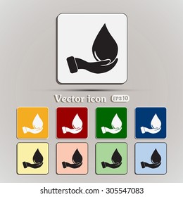 drop in hand - vector icon 