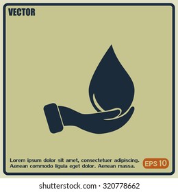 drop in hand - vector icon 