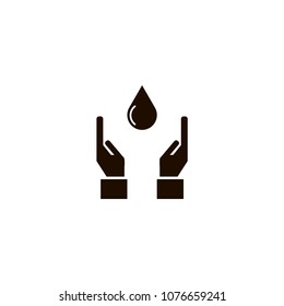 drop and hands icon. flat design