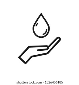 Drop in hands. Icon. Water logo.