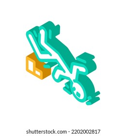 Fallkopf Kick Unfall isometrische Symbol Vektorgrafik. Schlagkopf-Unfallzeichen. einzelne Symbolillustration