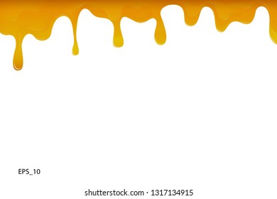 Drop of honey on white background. Vector illustration.