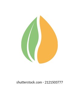 drop honey water with a leaf logo design, vector graphic symbol icon illustration creative idea