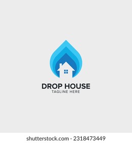 Design-Vorlage für das Dropdown-House-Logo. Vektorgrafik.