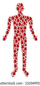 Drop human avatar. Vector drop icons are organized into man combination.