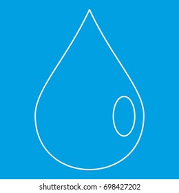 Drop icon blue outline style isolated vector illustration. Thin line sign