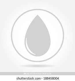 Drop icon in circle - light version - can be used as blood, oil & lubricant 