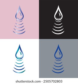 El icono de gota con círculos en el agua