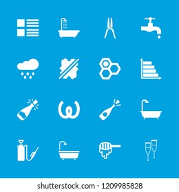 Drop icon. collection of 16 drop filled icons such as honey, shower, menu, opened champagne, harden hose, no wash, omega, graph. editable drop icons for web and mobile.