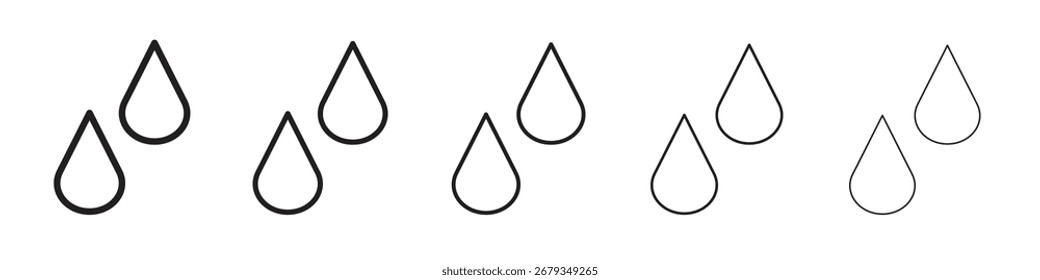 Colección de símbolo de diseño de icono de gota para el Diseño gráfico. EPS 10