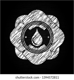 drop icon drawn on blackboard