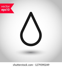 Drop icon. Drip vector sign Drop line flat symbol