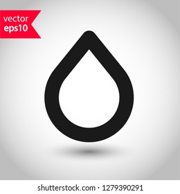 Drop icon. Drip vector sign Drop line flat symbol