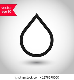 Drop icon. Drip vector sign Drop line flat symbol