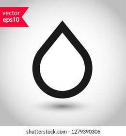 Drop icon. Drip vector sign Drop line flat symbol