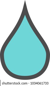 A drop icon, droplet. Flat outlined vector icon.