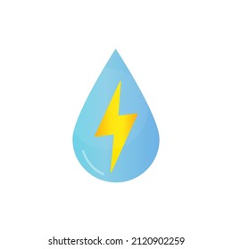 drop icon with energy on a white background, vector illustration