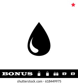Drop icon flat. Black pictogram on white background. Vector illustration symbol and bonus button open and closed lock, folder, star