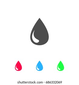 Drop icon flat. Color pictogram on white background. Vector illustration symbol and bonus icons