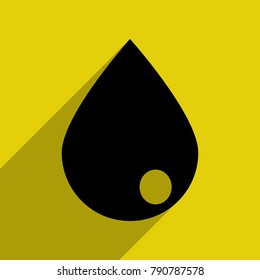 Drop icon , flat design best vector icon. Vector. Flat black icon with with semitransparent shadow on citrine background.