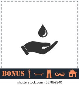 Drop icon flat. Simple vector symbol and bonus icon