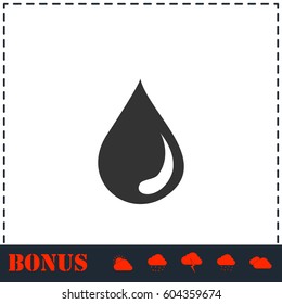 Drop icon flat. Simple vector symbol and bonus icon
