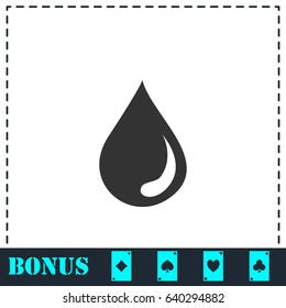 Drop icon flat. Simple vector symbol and bonus icon