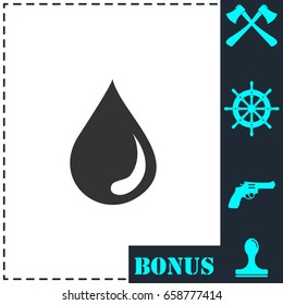 Drop icon flat. Simple vector symbol and bonus icon
