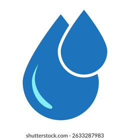 Drop icon in flat style. Blue water drop icon.