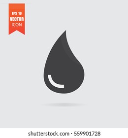 Drop icon in flat style isolated on grey background. For your design, logo. Vector illustration.