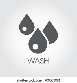 Drop icon in flat style. Liquid black sign. Element for washing, feshness, tear, rain or condensation concept project and other design needs. Simple vector image. Illustration on a gray background