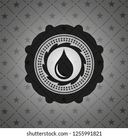 drop icon inside black emblem. Vintage.
