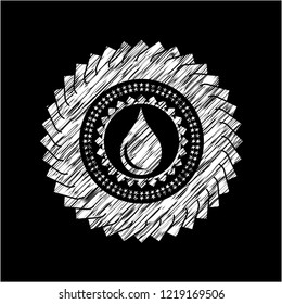 drop icon inside chalk emblem