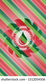 drop icon inside christmas colors style emblem.
