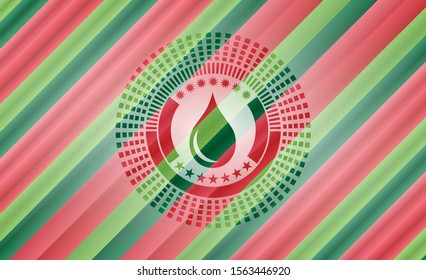 drop icon inside christmas style badge..