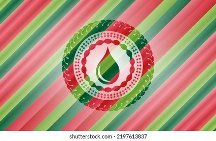 icono de caída dentro de la insignia de estilo navideño. 