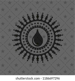 drop icon inside dark emblem. Retro